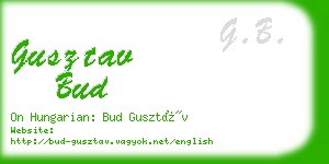 gusztav bud business card